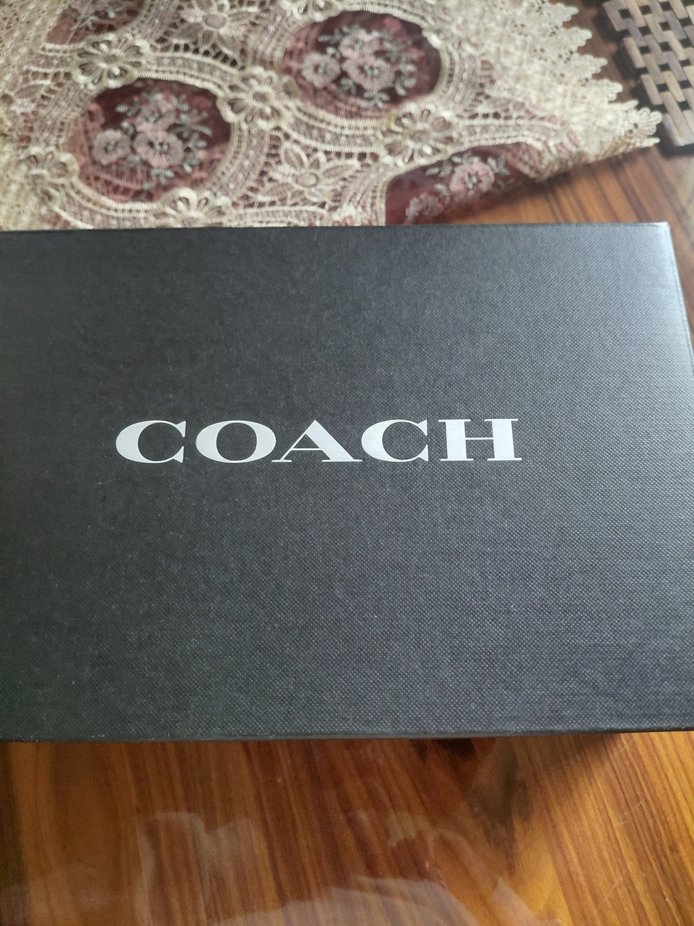 COACH Women's Navy Signature Chain-Trim Mules - Picture 5 of 6